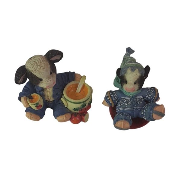 VTG Mary Moo Moo Cow Figurines Set of 2 Having a Moo-velouse Time Enesco… - Picture 4 of 8